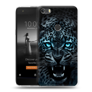 Силиконовый чехол на Alcatel Idol 5S с принтом Темный леопард