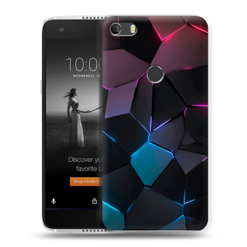 Силиконовый чехол на Alcatel Idol 5S с принтом Геометрия неона