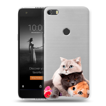 Силиконовый чехол на Alcatel Idol 5S с принтом Кошки