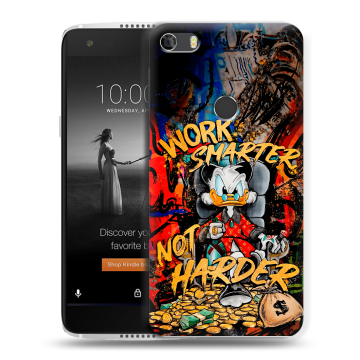 Силиконовый чехол на Alcatel Idol 5S с принтом Дональд Дак Деньги