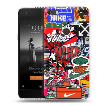 Силиконовый чехол на Alcatel Idol 5S с принтом Найк Nike яркий Силиконовый чехол на Alcatel Idol 5S с принтом Найк Nike яркий