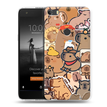 Силиконовый чехол на Alcatel Idol 5S с принтом капибара
