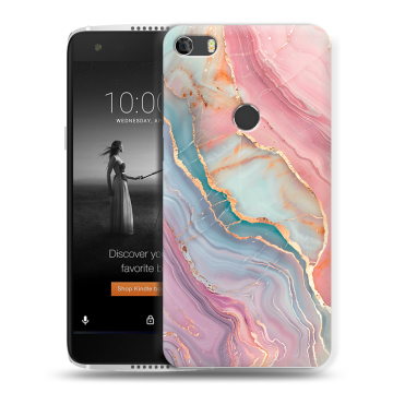 Силиконовый чехол на Alcatel Idol 5S с принтом розовый мрамор Силиконовый чехол на Alcatel Idol 5S с принтом розовый мрамор