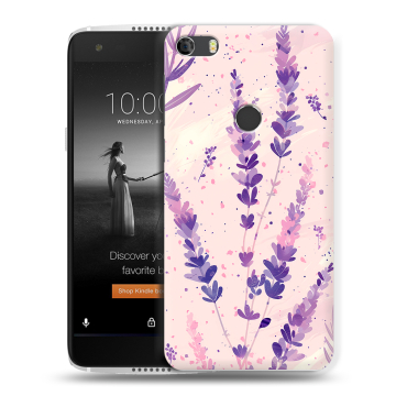 Силиконовый чехол на Alcatel Idol 5S с принтом цветы лаванда Силиконовый чехол на Alcatel Idol 5S с принтом цветы лаванда