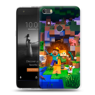 Силиконовый чехол на Alcatel Idol 5S с принтом Майнкрафт Minecraft Силиконовый чехол на Alcatel Idol 5S с принтом Майнкрафт Minecraft
