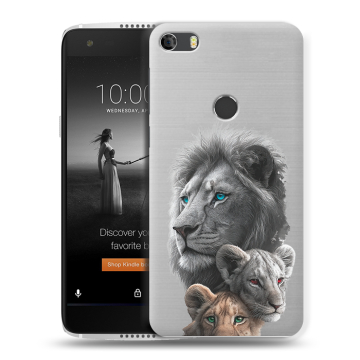 Силиконовый чехол на Alcatel Idol 5S с принтом Львы