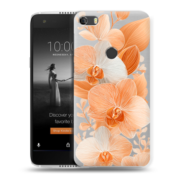 Силиконовый чехол на Alcatel Idol 5S с принтом Бежевые цветы