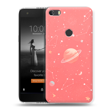 Силиконовый чехол на Alcatel Idol 5S с принтом Розовый космос