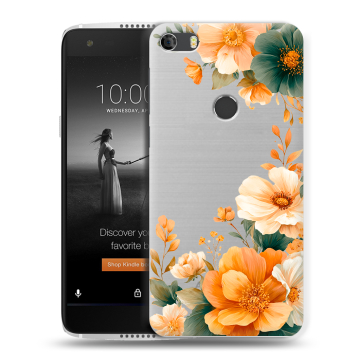 Силиконовый чехол на Alcatel Idol 5S с принтом Цветы принт