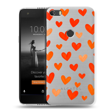 Силиконовый чехол на Alcatel Idol 5S с принтом Сердечки