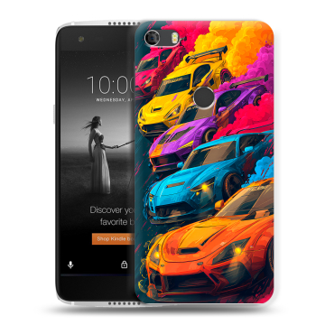 Силиконовый чехол на Alcatel Idol 5S с принтом Тачки