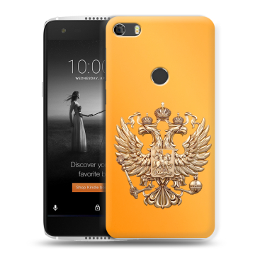 Силиконовый чехол на Alcatel Idol 5S с принтом Герб Флаг России
