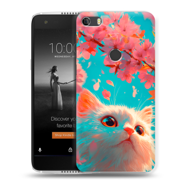 Силиконовый чехол на Alcatel Idol 5S с принтом Красивый кот