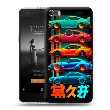 Силиконовый чехол на Alcatel Idol 5S с принтом машины тачки