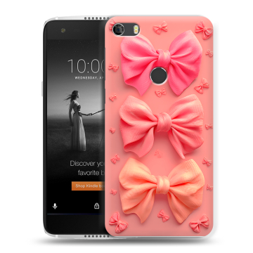 Силиконовый чехол на Alcatel Idol 5S с принтом Розовые бантики Силиконовый чехол на Alcatel Idol 5S с принтом Розовые бантики