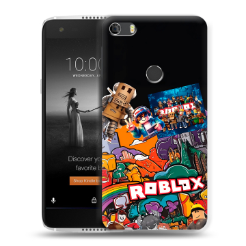 Силиконовый чехол на Alcatel Idol 5S с принтом Roblox Роблокс