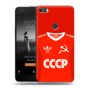 Силиконовый чехол на Alcatel Idol 5S с принтом Флаг Герб СССР