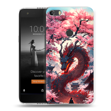 Силиконовый чехол на Alcatel Idol 5S с принтом Дракон Японский Силиконовый чехол на Alcatel Idol 5S с принтом Дракон Японский