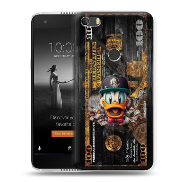 Силиконовый чехол на Alcatel Idol 5S с принтом Дональд Дак Доллар Силиконовый чехол на Alcatel Idol 5S с принтом Дональд Дак Доллар