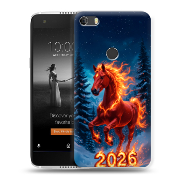 Силиконовый чехол на Alcatel Idol 5S с принтом Новый год коня