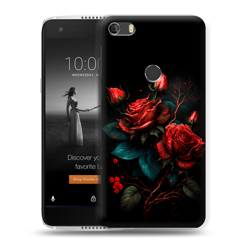 Силиконовый чехол на Alcatel Idol 5S с принтом Розы красные Силиконовый чехол на Alcatel Idol 5S с принтом Розы красные