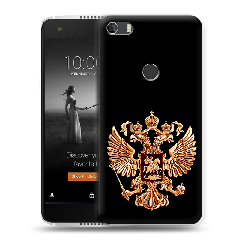Силиконовый чехол на Alcatel Idol 5S с принтом Герб России золотой Силиконовый чехол на Alcatel Idol 5S с принтом Герб России золотой
