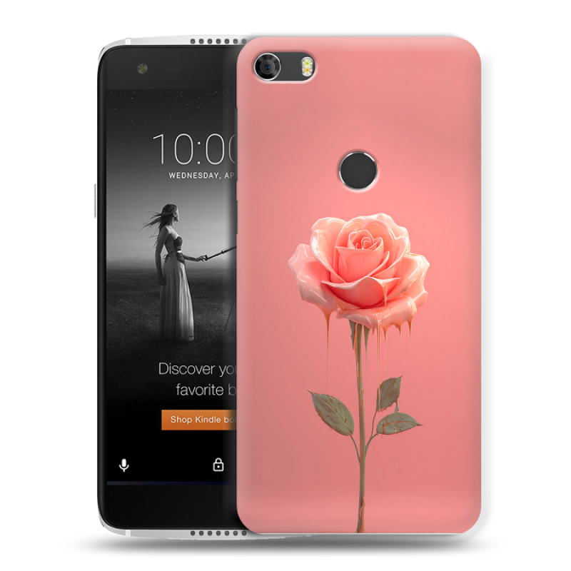 Силиконовый чехол на Alcatel Idol 5S с принтом Розовая роза Силиконовый чехол на Alcatel Idol 5S с принтом Розовая роза