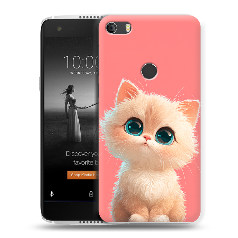Силиконовый чехол на Alcatel Idol 5S с принтом Розовый котенок Силиконовый чехол на Alcatel Idol 5S с принтом Розовый котенок