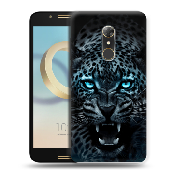 Силиконовый чехол на Alcatel A7 с принтом Темный леопард Силиконовый чехол на Alcatel A7 с принтом Темный леопард