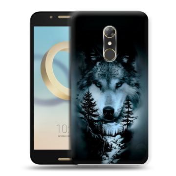 Силиконовый чехол на Alcatel A7 с принтом Лесной волк Силиконовый чехол на Alcatel A7 с принтом Лесной волк