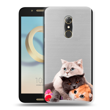 Силиконовый чехол на Alcatel A7 с принтом Кошки Силиконовый чехол на Alcatel A7 с принтом Кошки