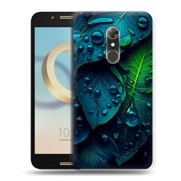 Силиконовый чехол на Alcatel A7 с принтом Листья Силиконовый чехол на Alcatel A7 с принтом Листья