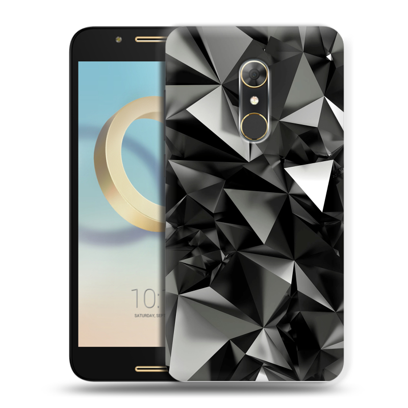 Силиконовый чехол на Alcatel A7 с принтом Черные кристаллы Силиконовый чехол на Alcatel A7 с принтом Черные кристаллы