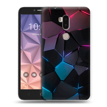 Силиконовый чехол на Alcatel A7 XL с принтом Геометрия неона