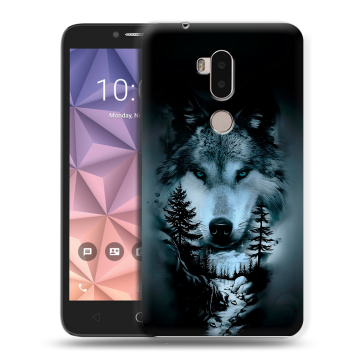 Силиконовый чехол на Alcatel A7 XL с принтом Лесной волк Силиконовый чехол на Alcatel A7 XL с принтом Лесной волк