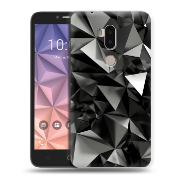 Силиконовый чехол на Alcatel A7 XL с принтом Черные кристаллы Силиконовый чехол на Alcatel A7 XL с принтом Черные кристаллы