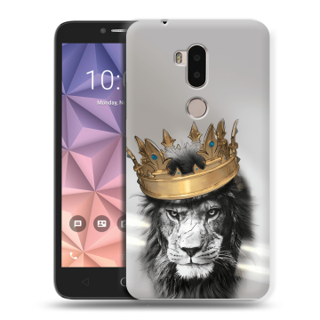 Силиконовый чехол на Alcatel A7 XL с принтом Лев с короной Силиконовый чехол на Alcatel A7 XL с принтом Лев с короной