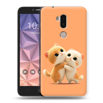 Силиконовый чехол на Alcatel A7 XL с принтом Милые котики Силиконовый чехол на Alcatel A7 XL с принтом Милые котики