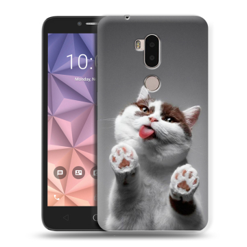 Силиконовый чехол на Alcatel A7 XL с принтом Коты Силиконовый чехол на Alcatel A7 XL с принтом Коты