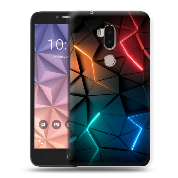 Силиконовый чехол на Alcatel A7 XL с принтом Абстракция неон Силиконовый чехол на Alcatel A7 XL с принтом Абстракция неон