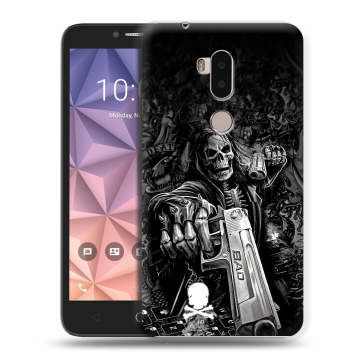 Силиконовый чехол на Alcatel A7 XL с принтом Скелет Силиконовый чехол на Alcatel A7 XL с принтом Скелет