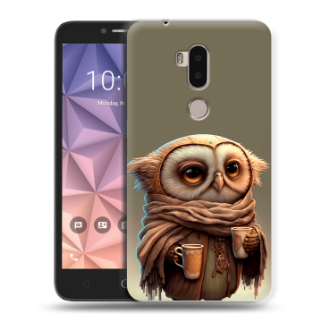 Силиконовый чехол на Alcatel A7 XL с принтом Сова Силиконовый чехол на Alcatel A7 XL с принтом Сова