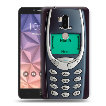 Силиконовый чехол на Alcatel A7 XL с принтом Старый телефон Силиконовый чехол на Alcatel A7 XL с принтом Старый телефон