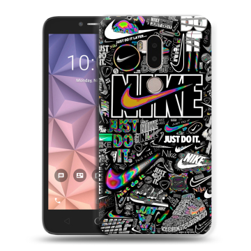 Силиконовый чехол на Alcatel A7 XL с принтом Найк Силиконовый чехол на Alcatel A7 XL с принтом Найк
