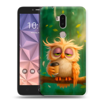 Силиконовый чехол на Alcatel A7 XL с принтом сова
