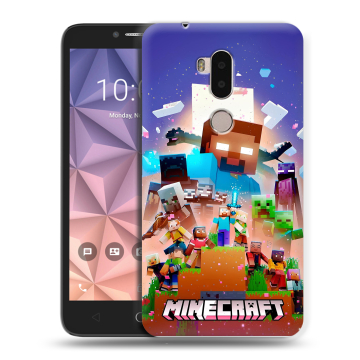 Силиконовый чехол на Alcatel A7 XL с принтом Майнкрафт Minecraft Силиконовый чехол на Alcatel A7 XL с принтом Майнкрафт Minecraft