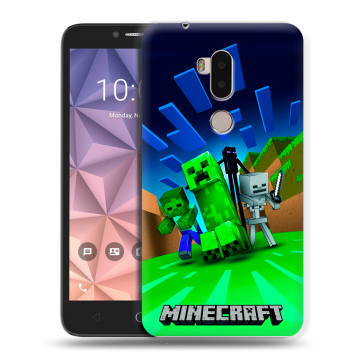 Силиконовый чехол на Alcatel A7 XL с принтом Майнкрафт Силиконовый чехол на Alcatel A7 XL с принтом Майнкрафт