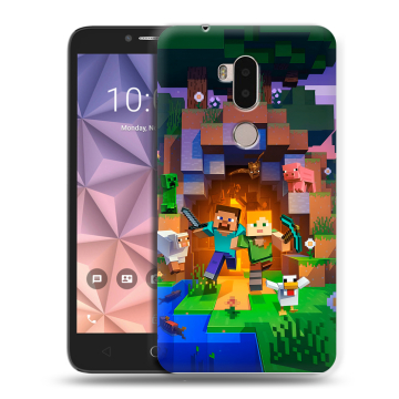 Силиконовый чехол на Alcatel A7 XL с принтом Майнкрафт Minecraft Силиконовый чехол на Alcatel A7 XL с принтом Майнкрафт Minecraft