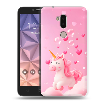 Силиконовый чехол на Alcatel A7 XL с принтом Единорог