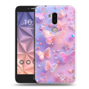Силиконовый чехол на Alcatel A7 XL с принтом Бабочки Силиконовый чехол на Alcatel A7 XL с принтом Бабочки